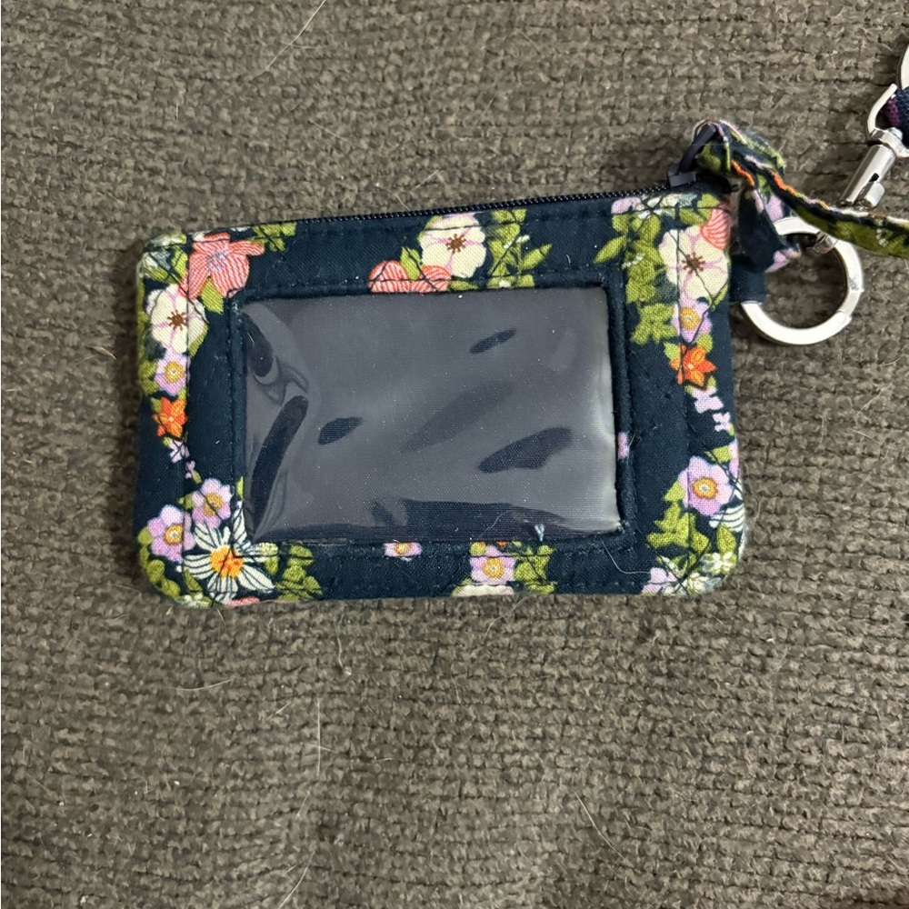 Vera Bradley Floral Key & Card Holder - Navy and Multicolor